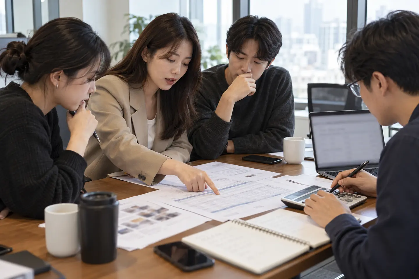 협찬 검수비와 수정 절차를 계산하는 브랜드·대행사 팀
