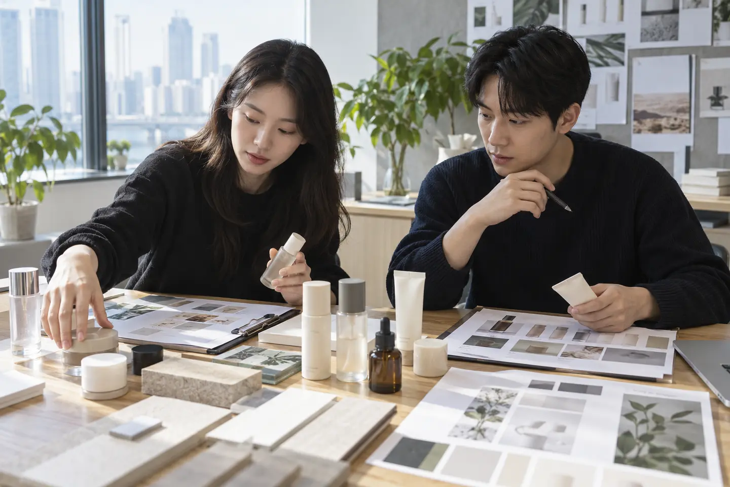 상품 샘플과 지정상품 자료를 함께 분류하는 브랜드 팀
